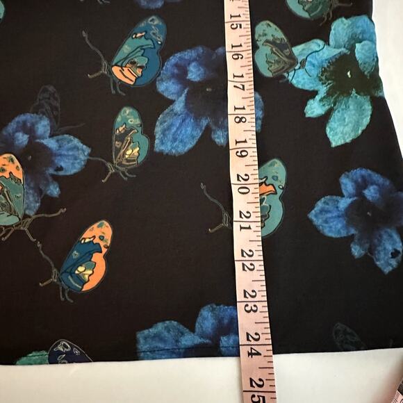 LaDress by Simone Women's Butterfly Black Blue Matching Set Size Small Floral - Picture 7 of 16
